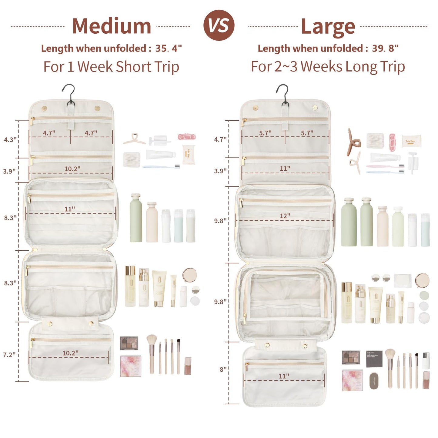 PACKISM Hanging Travel Toiletry Bag and TSA Approved Clear Bag, Bundle Sales