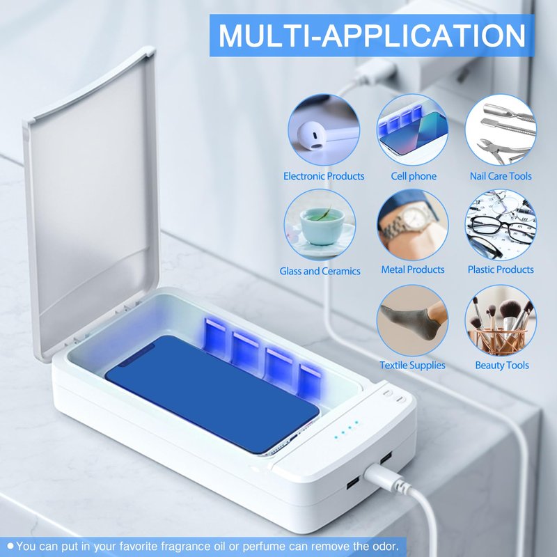 UV Nail Tool Cleaner Box - Nails Tips Art Portable USB Nail Machine, Plastic Cleaner Tool for Nail, Salon, Tweezers, Jewelry, Phone, Nail Tech Supplies, Nail Tech Must Haves