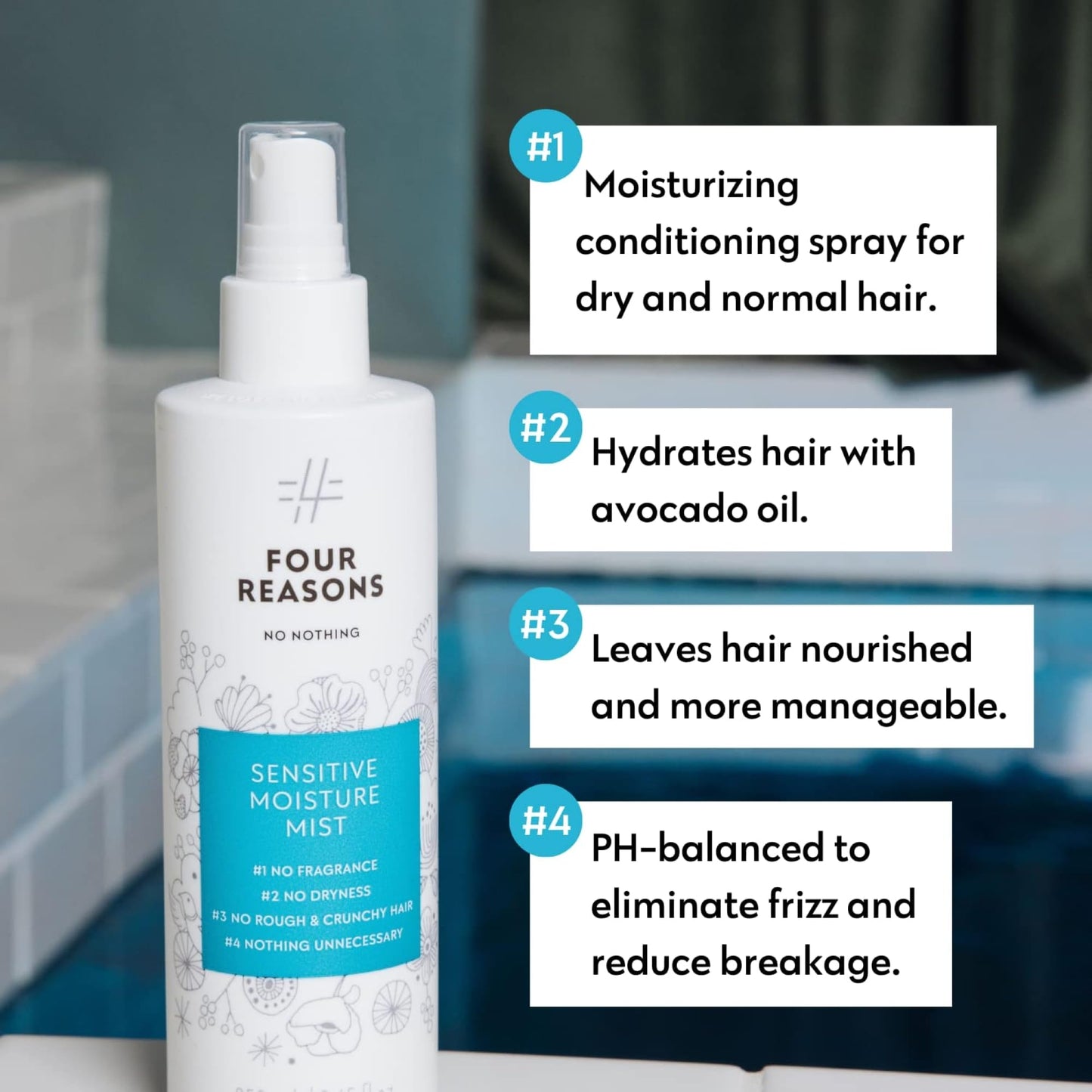 No nothing Moisture Detangling Mist – Fragrance Free Leave In Conditioner Spray & Heat Protectant for Hair – Hypoallergenic Detangler Spray for Sensitive Scalp & Dry Hair, 8.5 fl oz