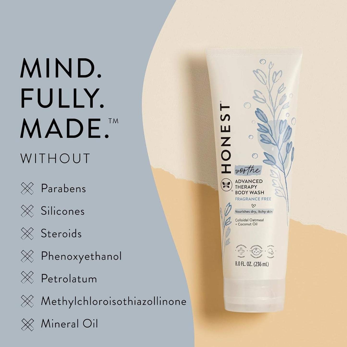 Eczema Soothing Therapy Body Wash - Gentle Cleansing for Babies | Naturally Derived Oatmeal, 8 oz