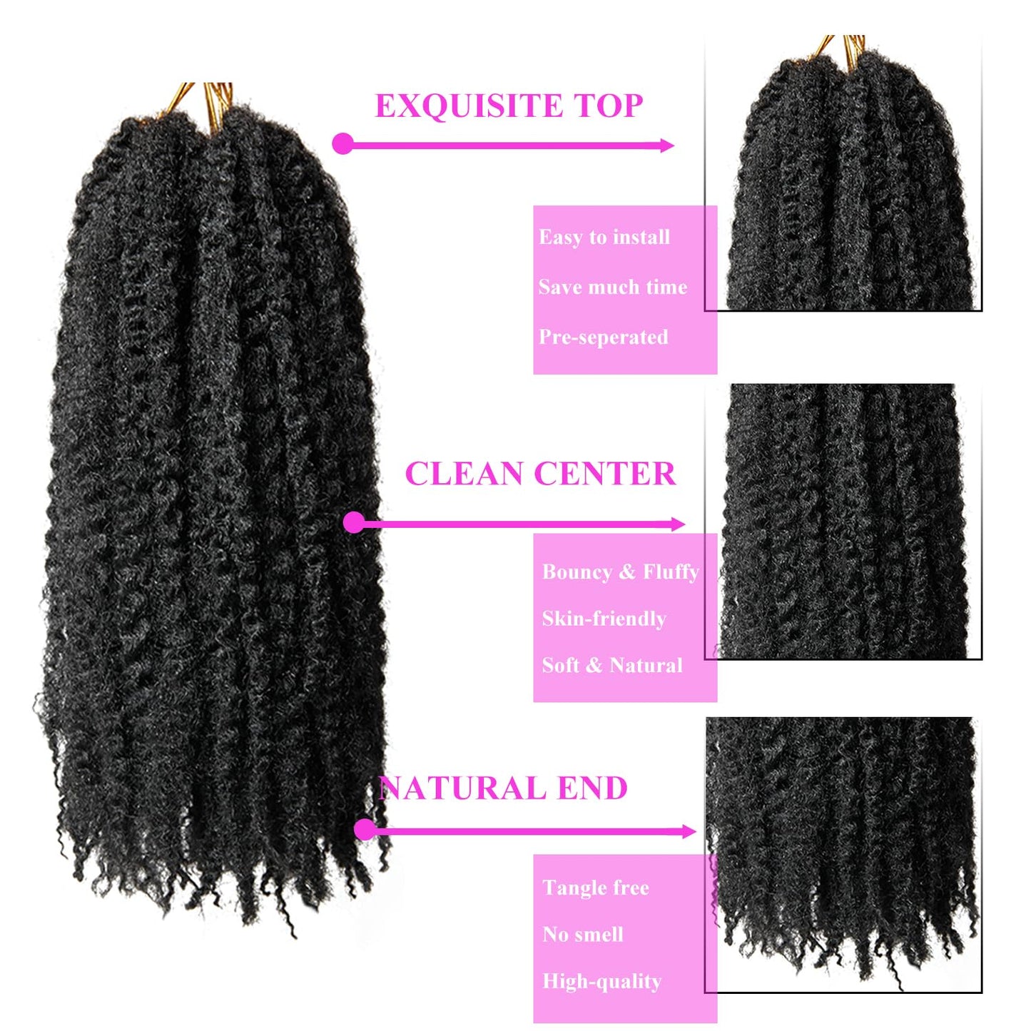 XSASLYET Marley Twist BraidIng Hair, Cuban Twist, 24 In,8 Packs,33/27