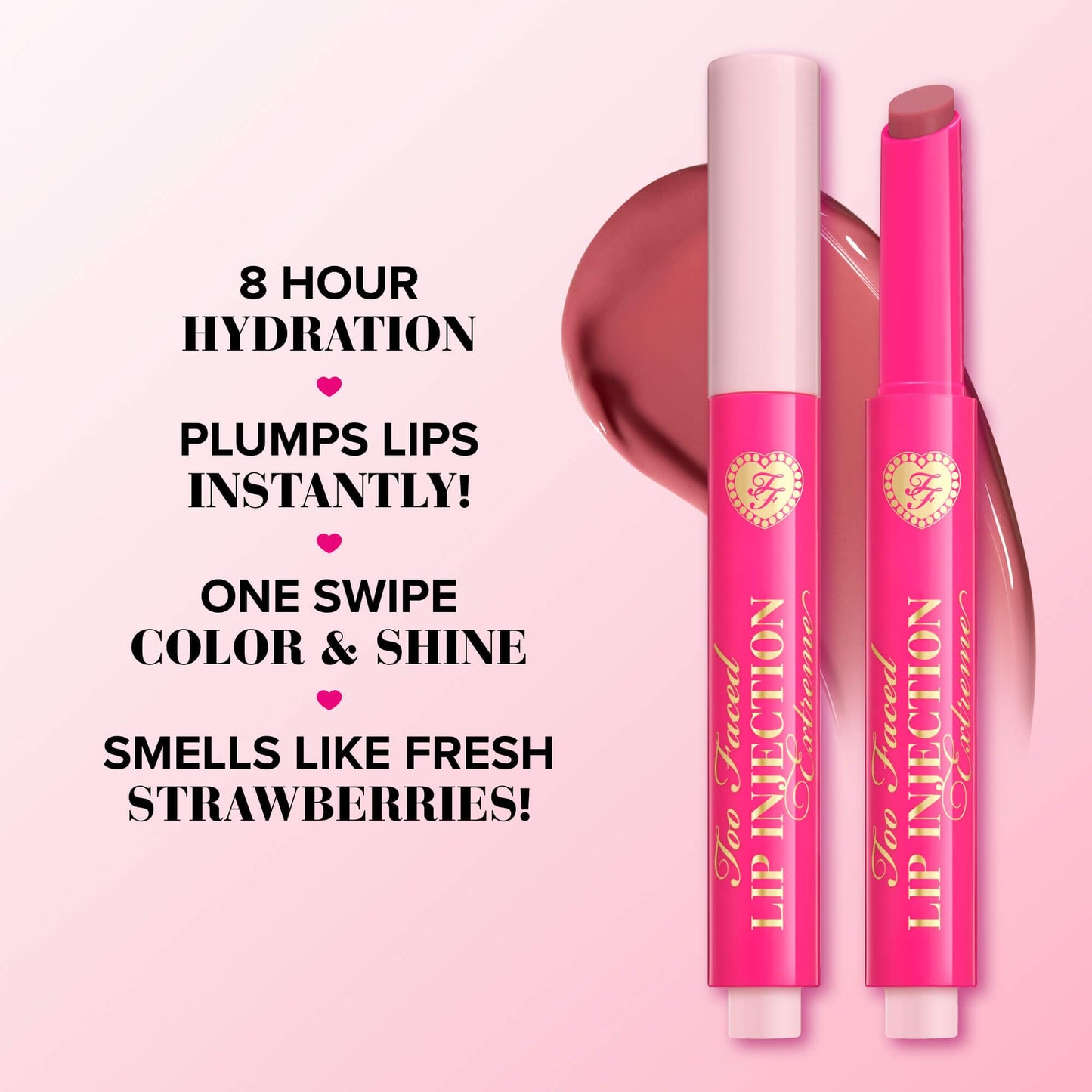 Too Faced Lip Injection Extreme Plumping Clicks | Hydrating, Sheer-To-Medium Buildable Coverage, Lip Plumper with Click Applicator, 0.05 Ounce, Don't Be Chai