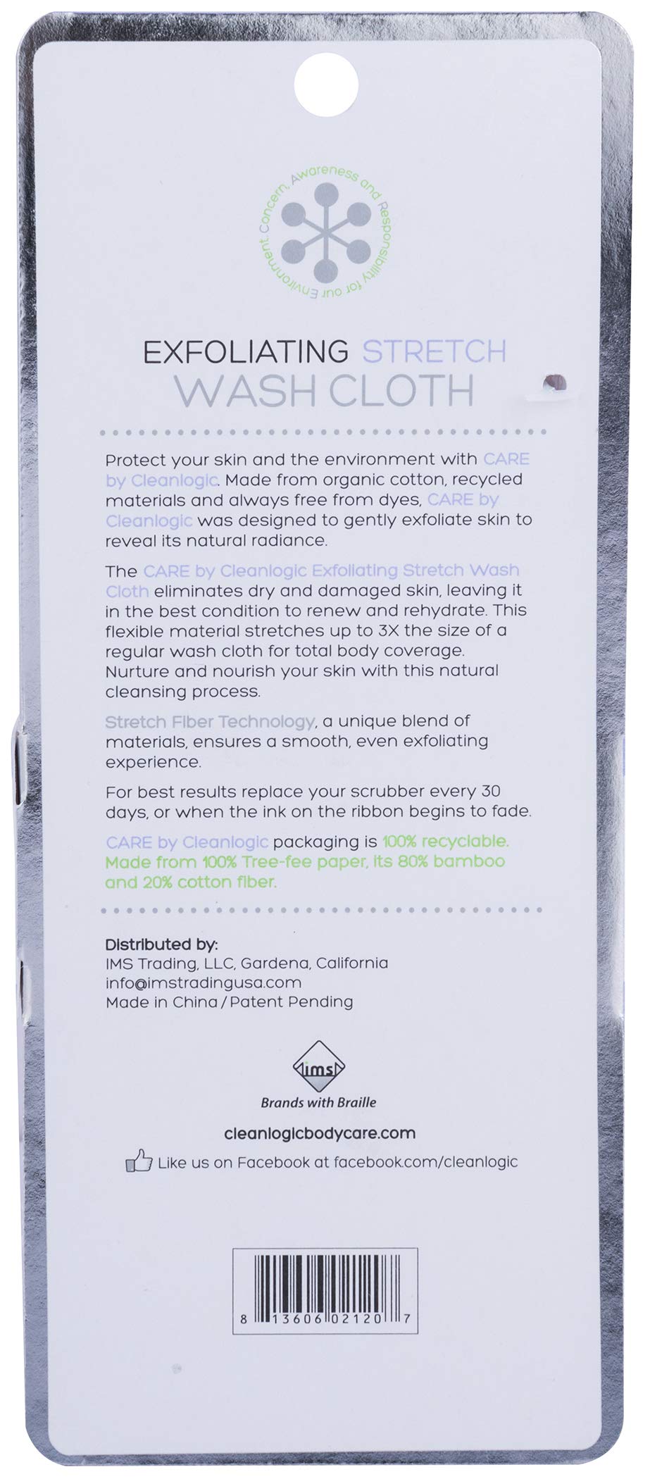 Care by Cleanlogic Exfoliating Stretch Wash Cloth (Pack of 3)