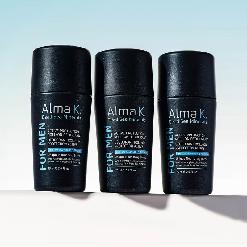 Alma K Active Protection Roll On Deodorant - Men's Deodorant - Aluminum Free Deodorant for Men - Alcohol-Free Deodorant for Sensitive Skin - 2.6 oz