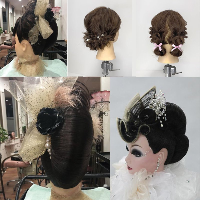 Mannequin Head with Hair 28“ Cosmetology Manikin Doll Head Mannequin Head for Braiding Hairstylists Cosmetology Students Practice Styling with Free Clamp (black)