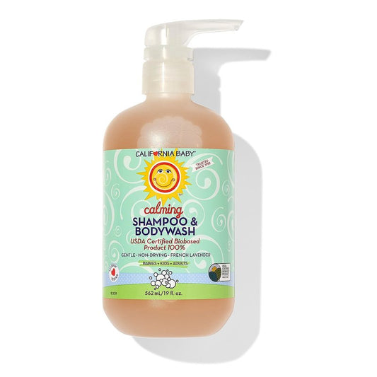 California Baby Calming Baby Shampoo + Baby Wash | 100% Plant-Based | Lavender Body Wash For Sensitive Skin | Hypoallergenic | 562 mL / 19 oz.