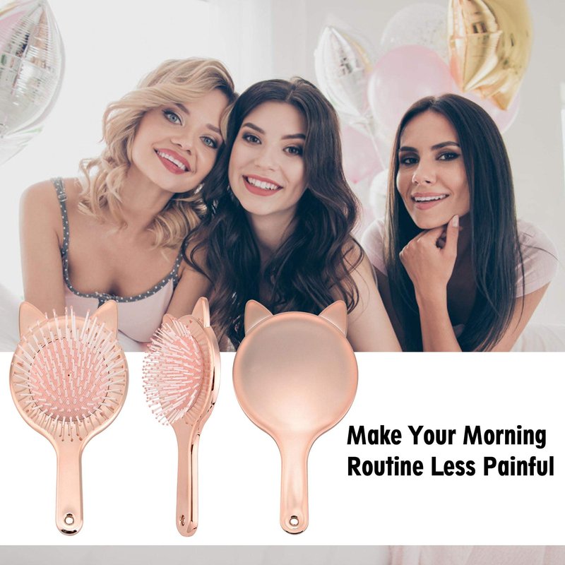 Aethland Toddler Hair Brush Set - Detangling Brush for Curly Hair and Rainbow Color Hairdressing Comb for Fine Thick Hair