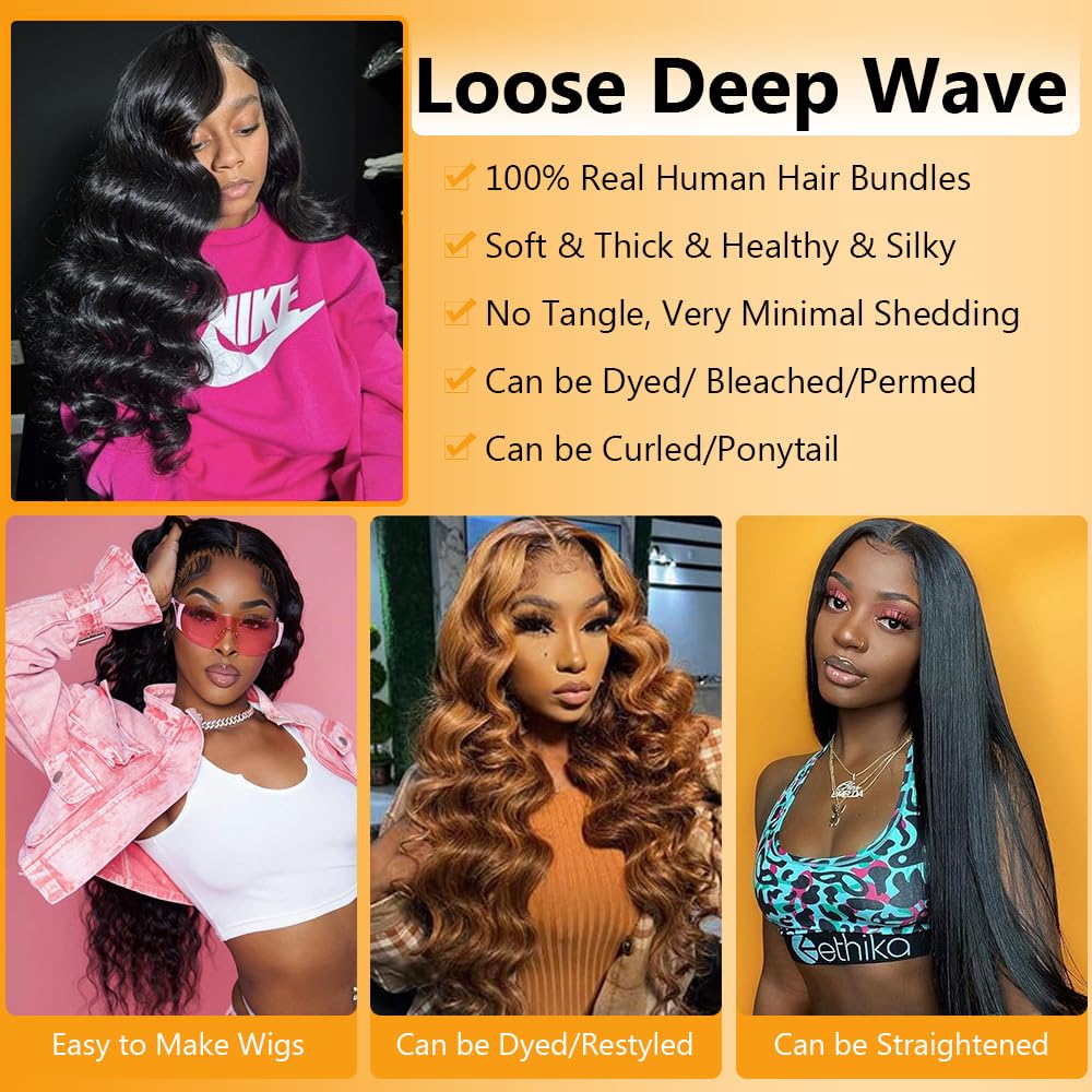 QTHAIR 18A Virgin Hair Bundles Loose Deep Wave 10" 10" 200g Human Hair Weave Bundles Curly Virgin Hair Bundles for Black Women