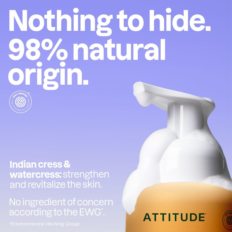 ATTITUDE Foaming Hand Soap, EWG Verified, Plant and Mineral-Based Ingredients, Vegan and Cruelty-free Personal Care Products, Orange Blossom & Eucalyptus, 10 Fl Oz (Pack of 3)