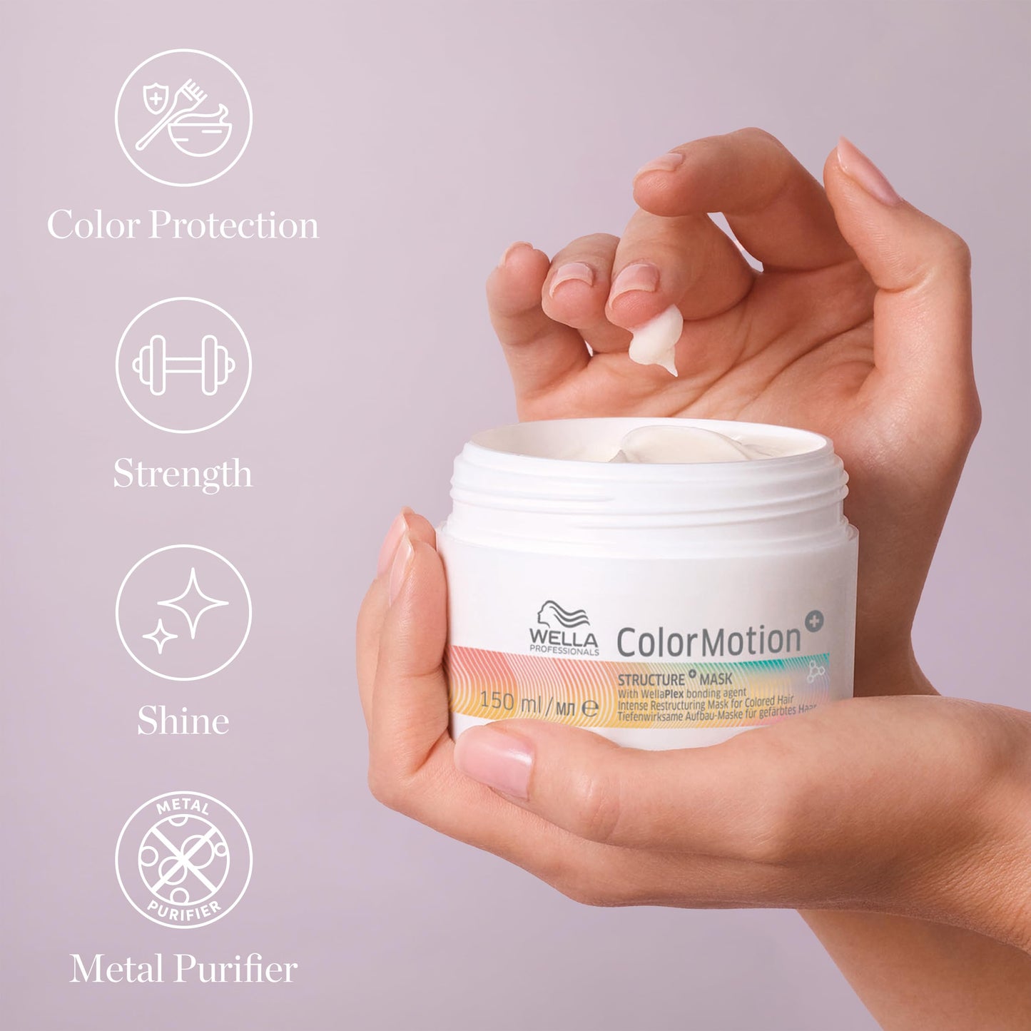 Wella Professionals ColorMotion+ Structure+ Bonding Mask | Intense Deep Conditioning Treatment | Preserves Hair Color Vibrancy | 5.07 Fl Oz