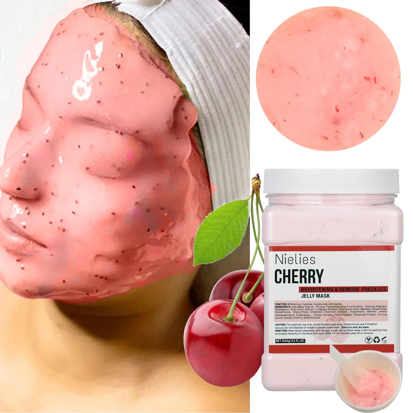 Nielies Cherry & Pure Himala Yan Jelly Mask, Jelly Mask for Facials Professionals, Jelly Face Mask, Vajacial mask