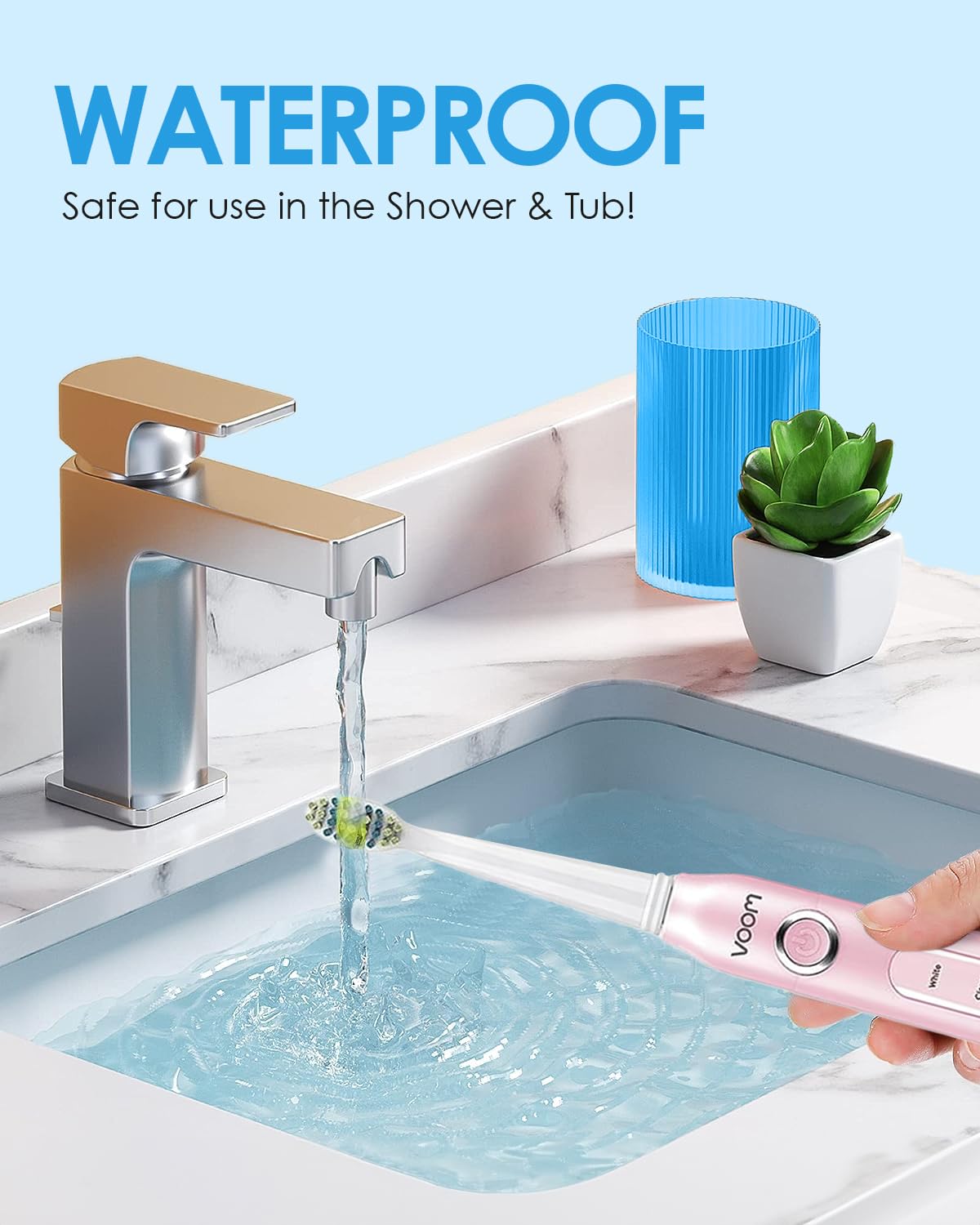 Voom Sonic Pro 5 Electric Toothbrush for Adults - Ultrasonic Electric Toothbrushes with Replacment Brush Head, Dentist Recommended Power Sonic Toothbrush with 5 Modes