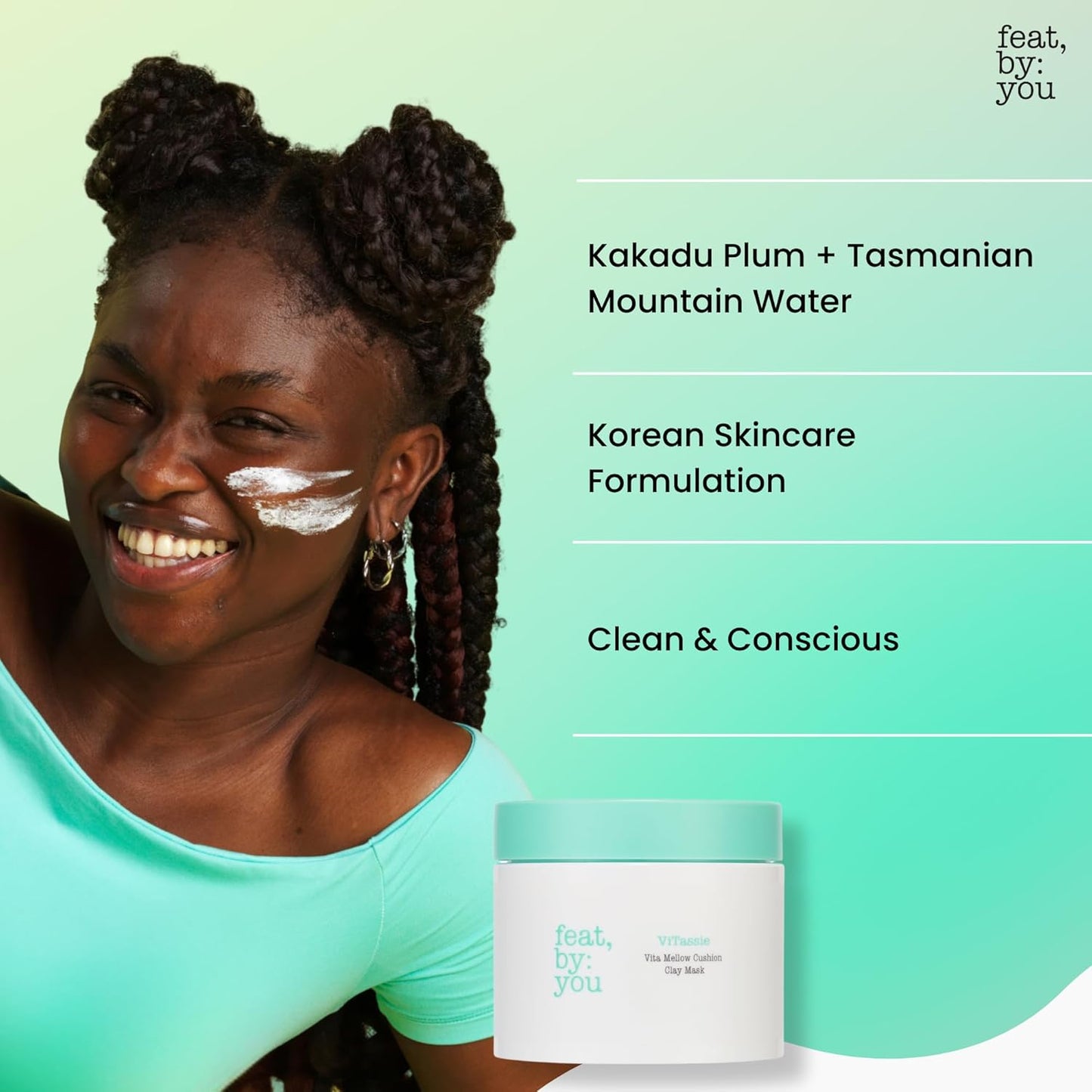 Korean Clay Mask for Face - Bentonite & Kaolin for Blackheads, Pores & Sebum Control | 4.56 fl. oz, Vegan, Cruelty-Free