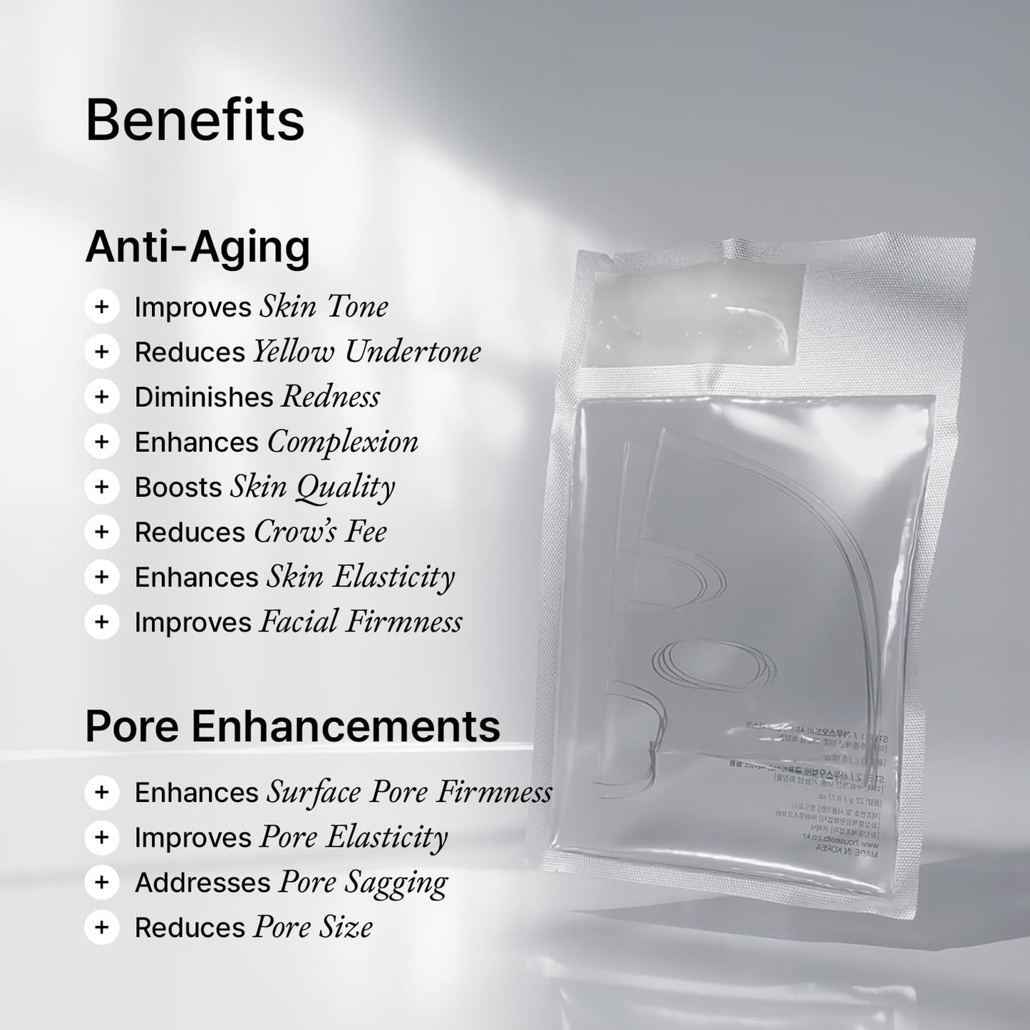 HOUSE OF B High-Purity Glutathione Face Film, 2-Step Overnight Collagen Hydrogel Face Mask for Glass Skin Glow, Elasticity, Hydrating, Firming, Moisturizing, Anti Aging, Korean Skin Care 3g+22g x 12ea