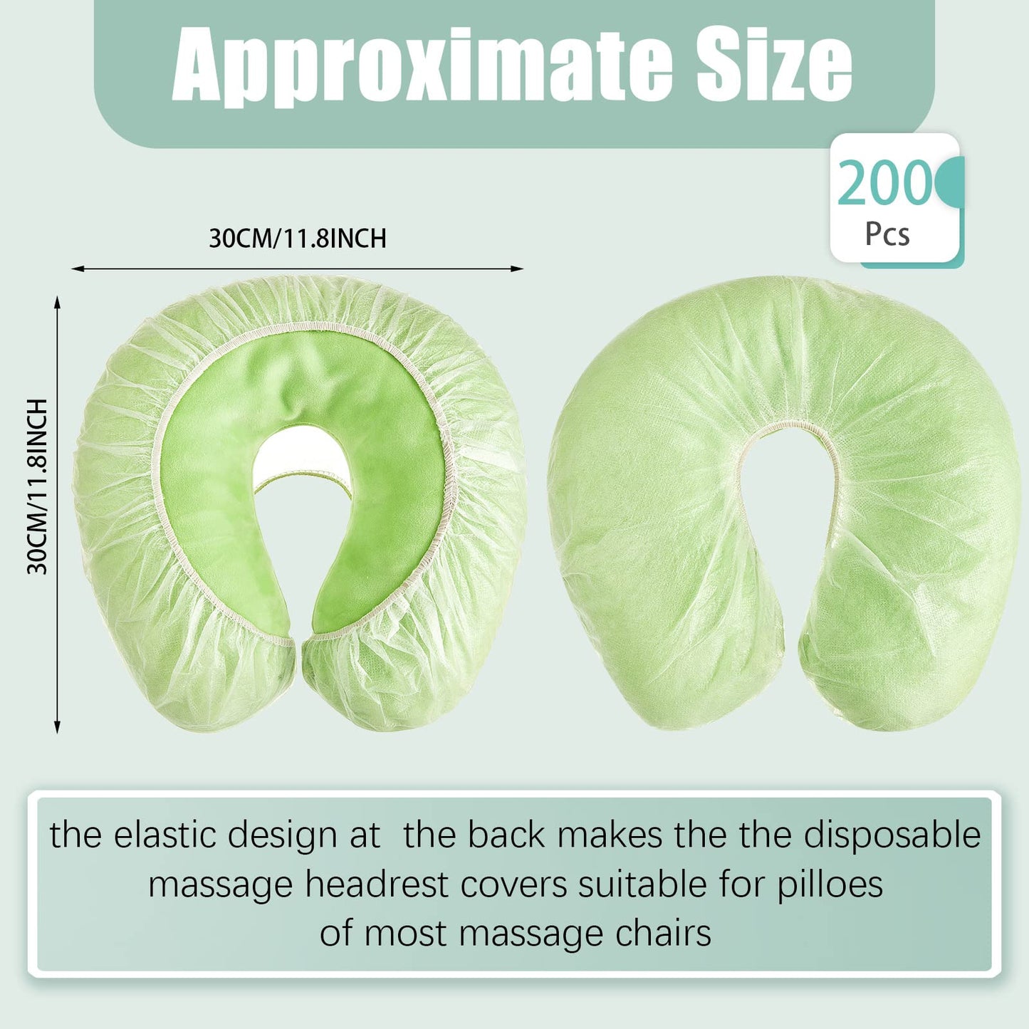 Jecery 200 Pcs Disposable Face Cradle Covers, Soft Fitted Headrest Neck Pillow Covers for Massage Tables, Chairs Beauty Salon Spa