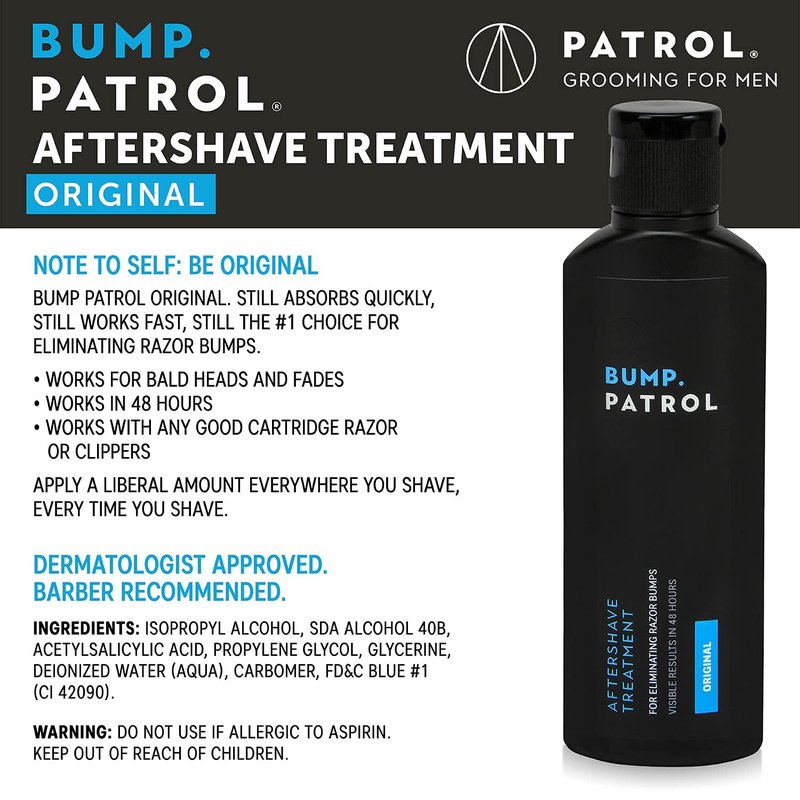 Bump Patrol Aftershave Treatment Serum - Ingrown Hair & Razor Bump Stopper with Salicylic Acid | 4 oz (Pack of 2)