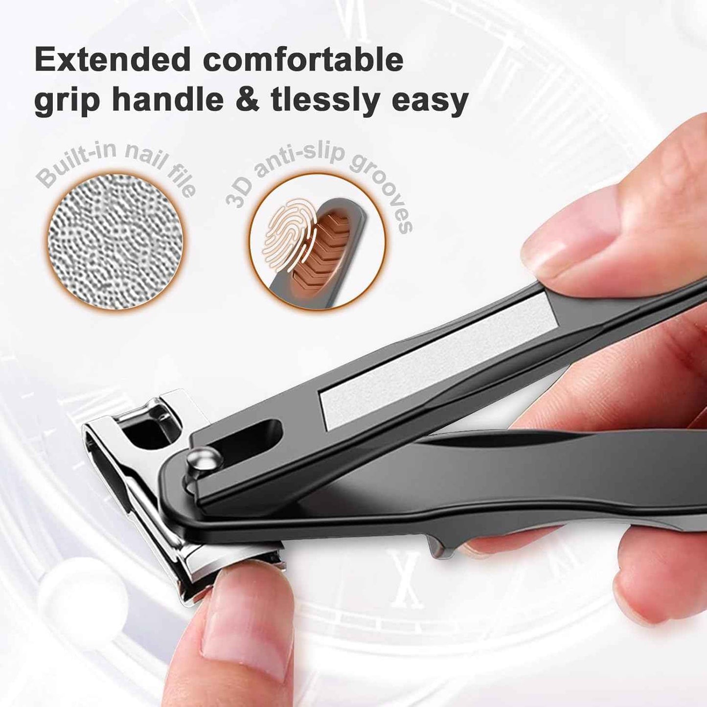 Ingrown Toenail Tool Kit with Wide Jaw & 360° Rotating Long Handle Clipper
