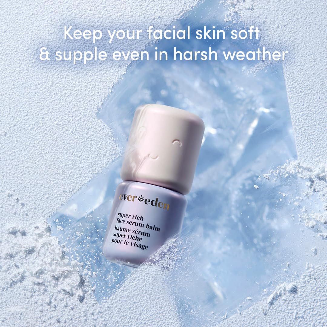 Evereden Super Rich Hydrating Face Serum Balm: Clean & Vegan, Soothing & Nourishing Moisturizer Stick for Harsh, Cold Climates - With Syberian Chaga, Ceramides, & Seaberry Seed Oil