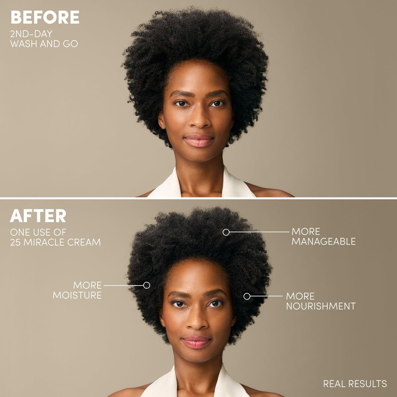 Mizani 25 Miracle Leave-In Curl Cream - Anti-Frizz Heat Protectant, Adds Lightweight Moisture & Softness, With Coconut Oil, For Curly Hair