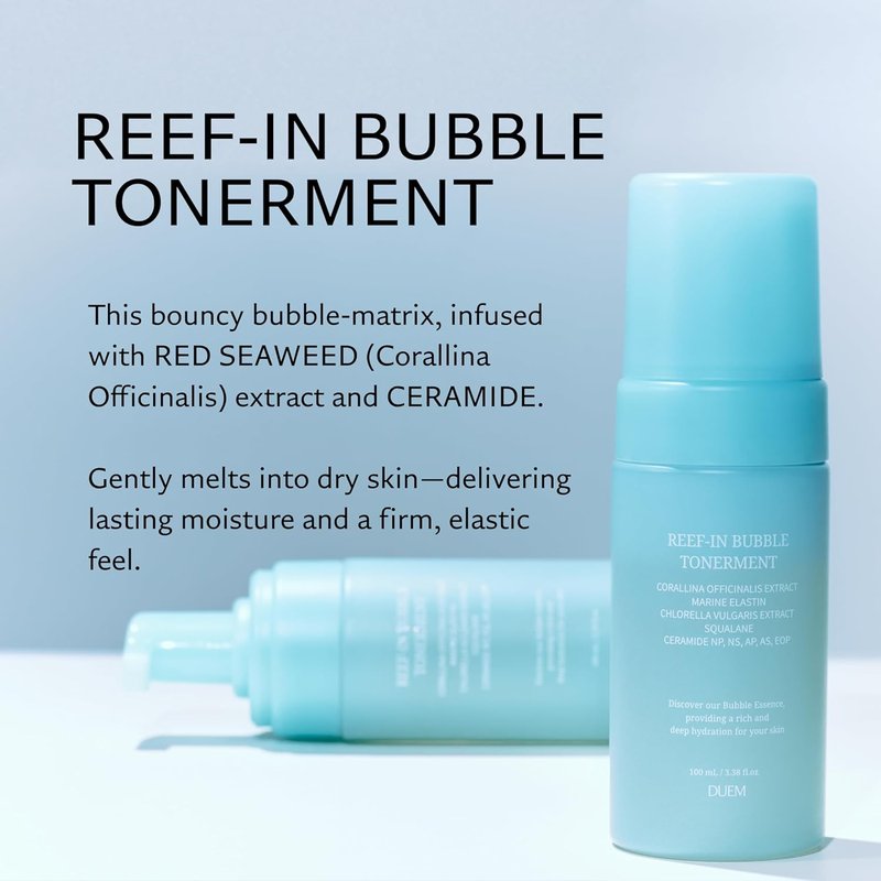 Reef-in Bubble Tonerment - Low pH Ceramide Foaming Toner for 72-Hour Hydration | Korean Skincare, 3.38 fl. oz.