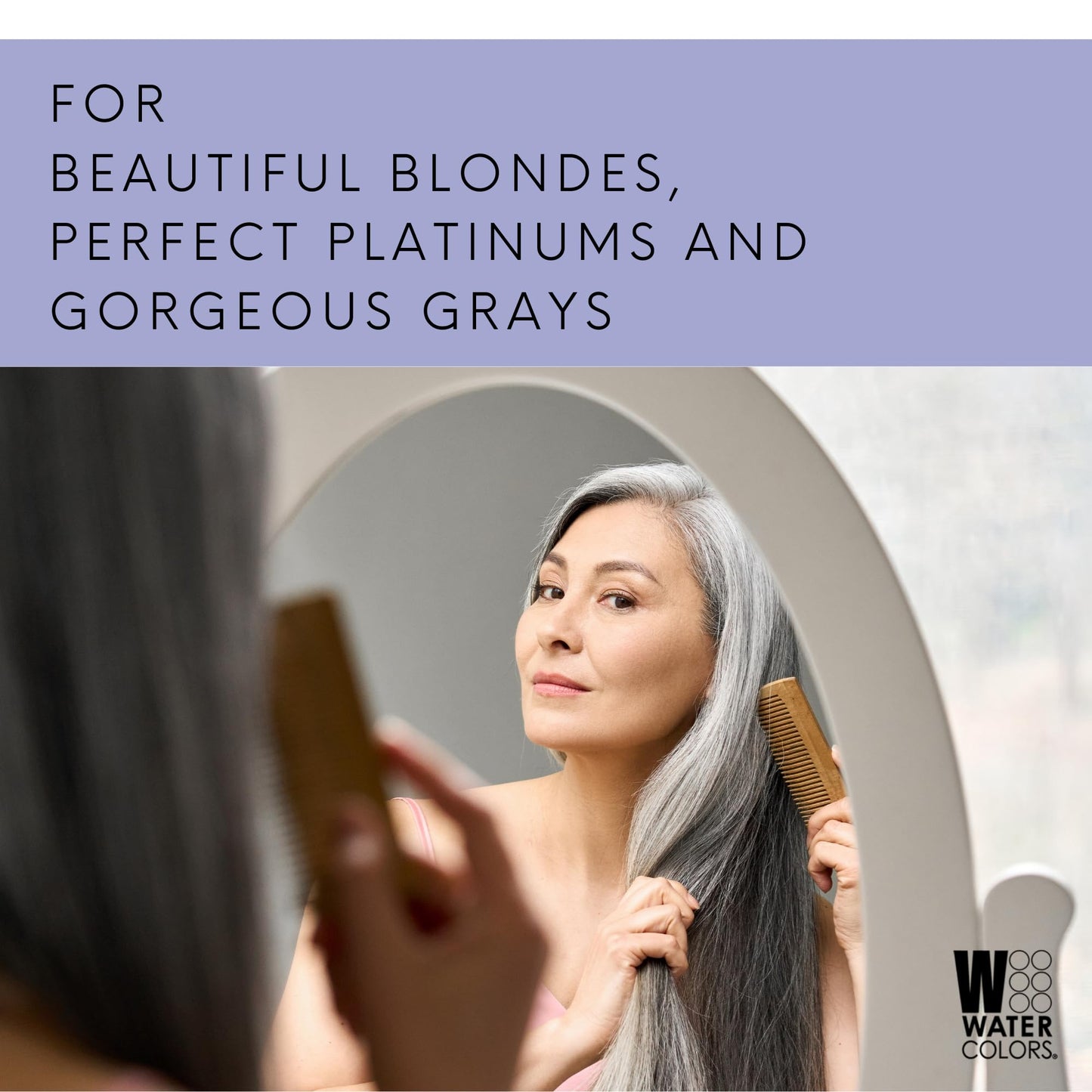 Watercolors Ice Whip Anti-Yellow Leave-In Conditioning Foam Mousse for Blonde, Platinum, Bleached, Silver, Gray, Ash & Brassy Hair - Violet Purple 6.5 oz
