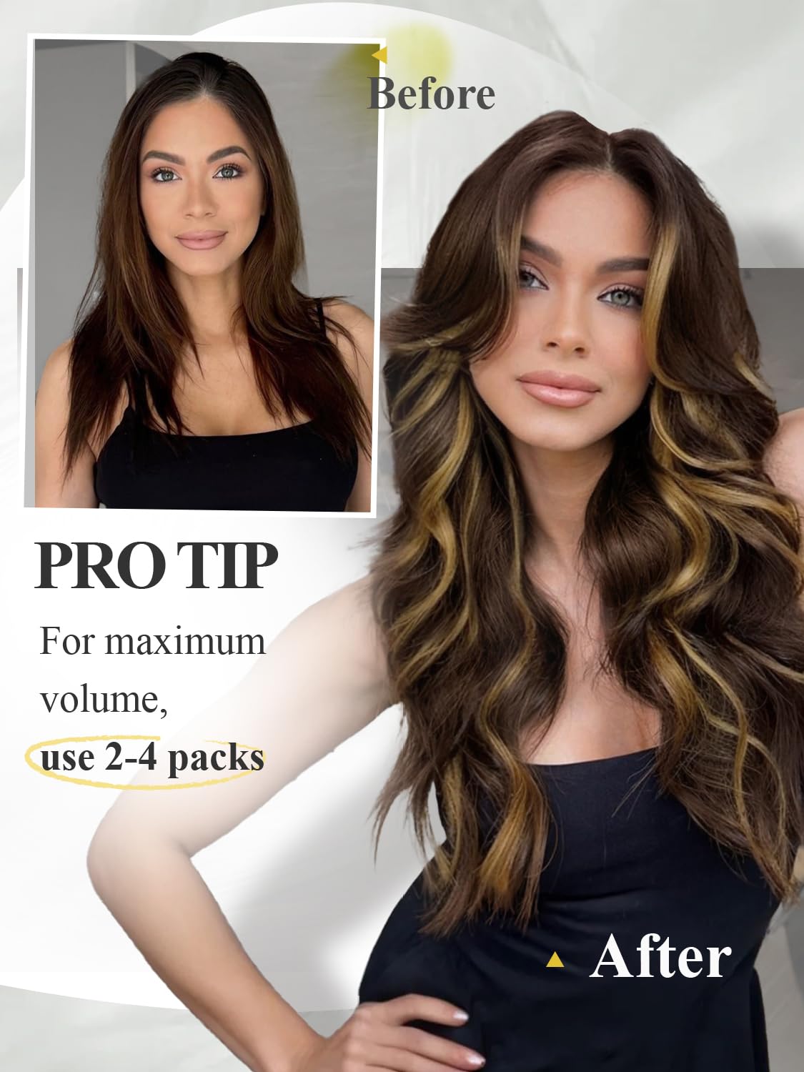 Invisible Weft Hair Extensions - Real Human Hair PU Skin Weft | Seamless T4/27 Balayage Caramel Blonde (16 Inch, 35g, 4 Pcs)