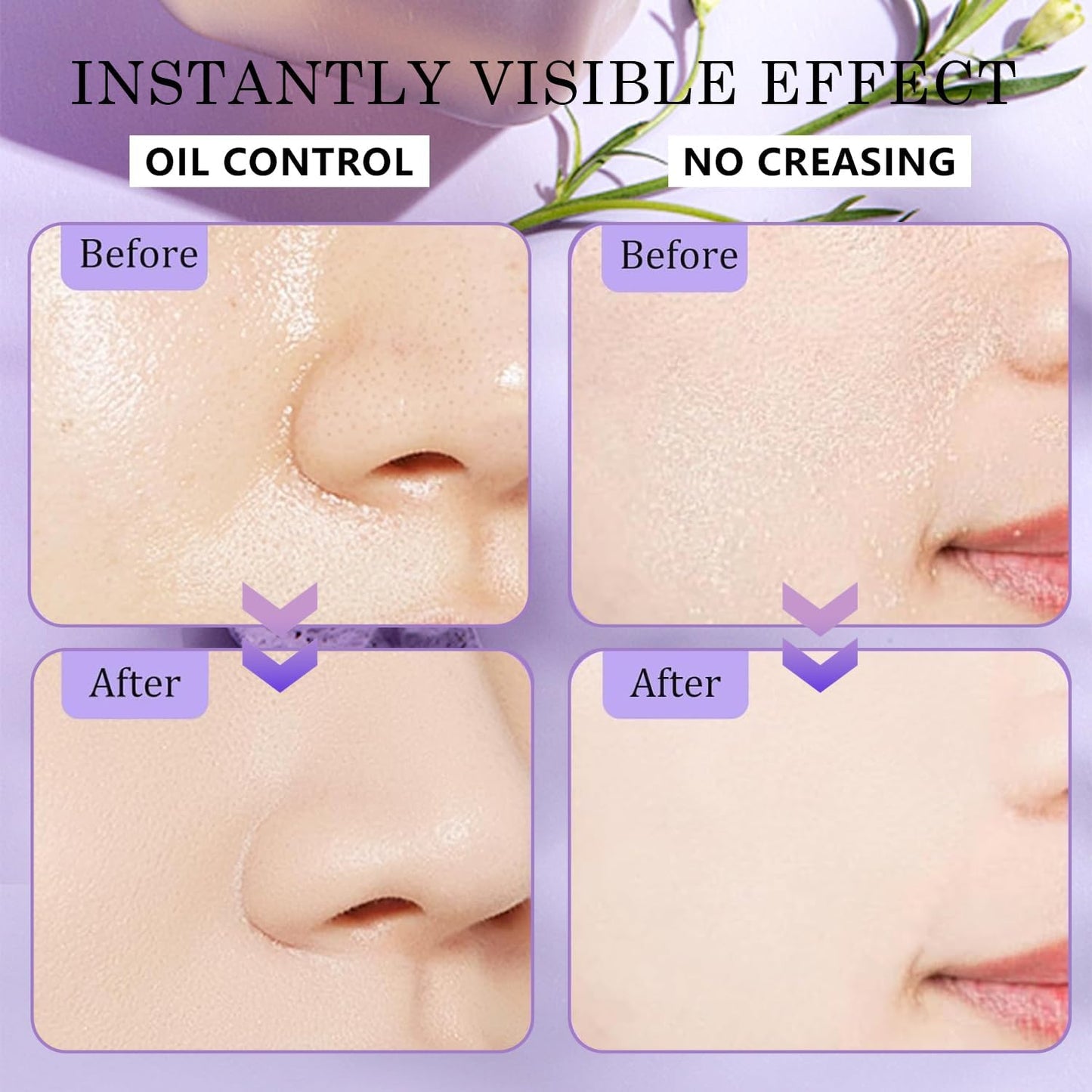 Oil Control Face Pressed, Jelly Pressed Setting Powder with Mini Powder Puff