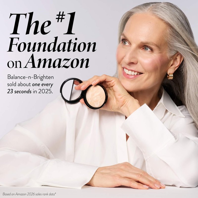 Laura Geller Baked Balance-n-Brighten Color Correcting Powder Foundation - Light | Buildable Medium Coverage, Demi-Matte Finish