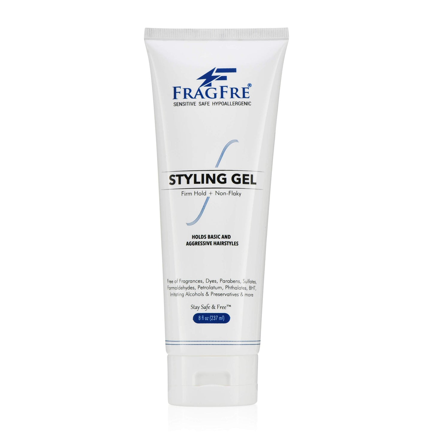 FRAGFRE Firm Hold Hair Gel Fragrance Free 8 oz - Strong Styling Gel for Aggressive Hair Styles - Paraben Free Hypoallergenic Sensitive Formula - Non-Irritating Vegan No Gluten/Cruelty…