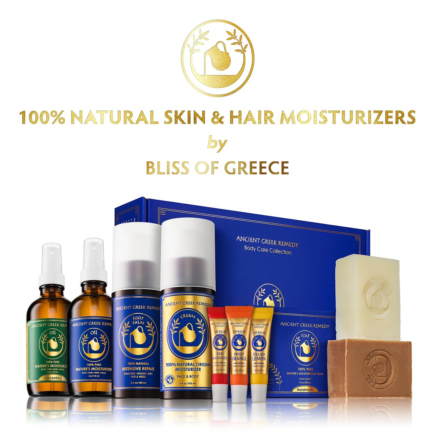 Ancient Greek Remedy Organic Face Moisturizer for Dry Skin 6.8 oz - Anti Aging Face & Body Butter Cream - Almond, Jojoba, Olive, Rosehip, Vitamin E, Lavender Oil. Natural Lotion for Women & Men
