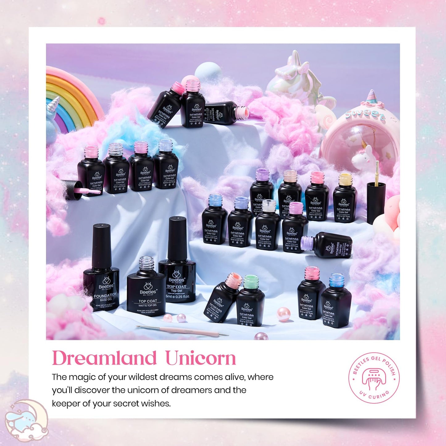 beetles Gel Polish Nail, 20 Colors Pastel Pink Blue Purple Chameleon Glitter Gel Polish and Beetles Nail Art Polish Set 6 Colors Pastel Yellow Green Nude Pink Purple Orange Gel Liner Nail Art Kit