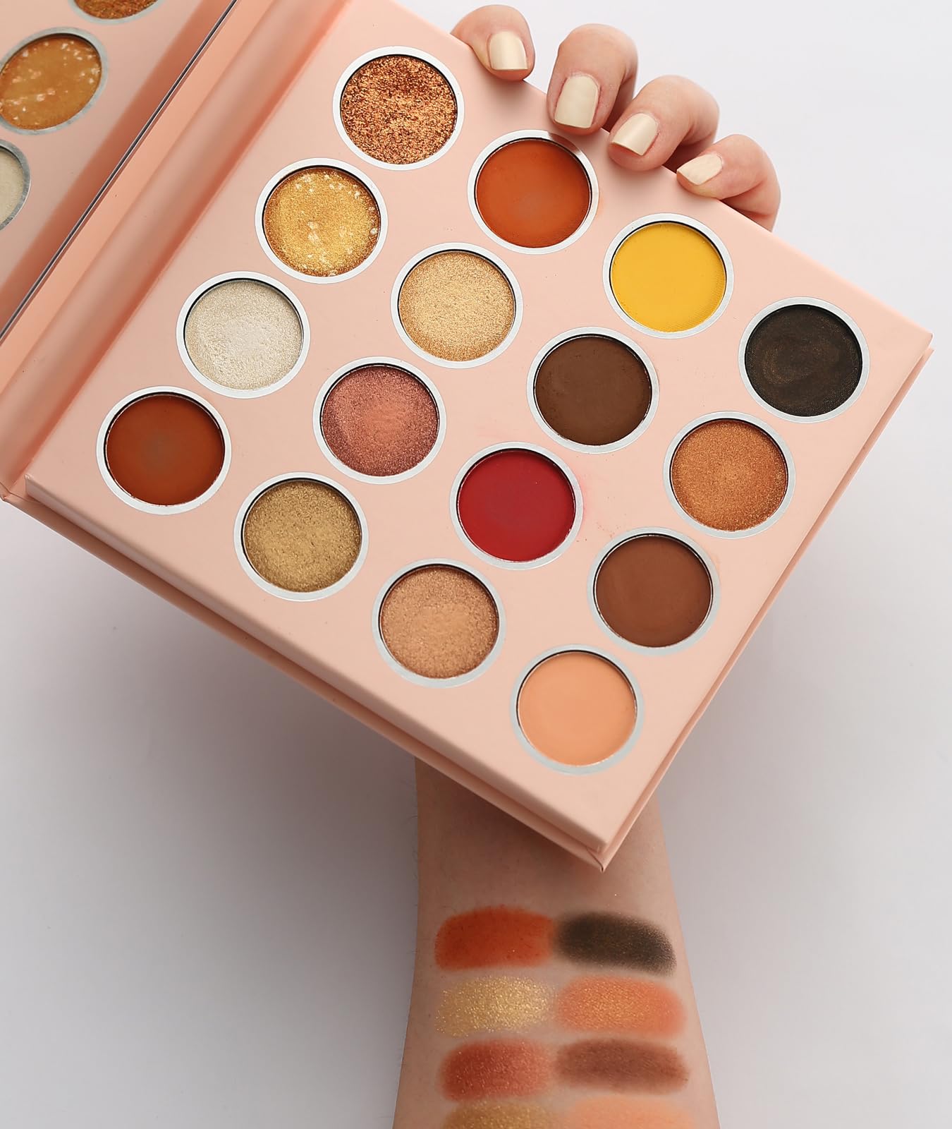 VavaSans Sunset Blvd Eyeshadow Palette 16 Colors Brown Nude Earth Tone Matte Glitter Shimmer Eye Shadow Long Lasting High Pigmented Blendable Smokey Eyeshadow Powder Makeup