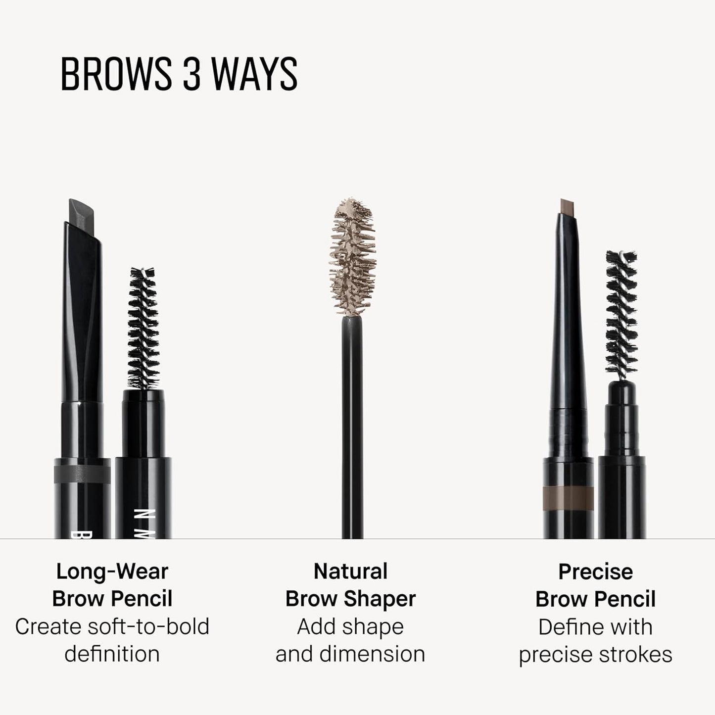 Bobbi Brown Long-Wear Brow Pencil - Waterproof Dual-Ended Eyebrow Pencil with Spoolie | Refillable Design