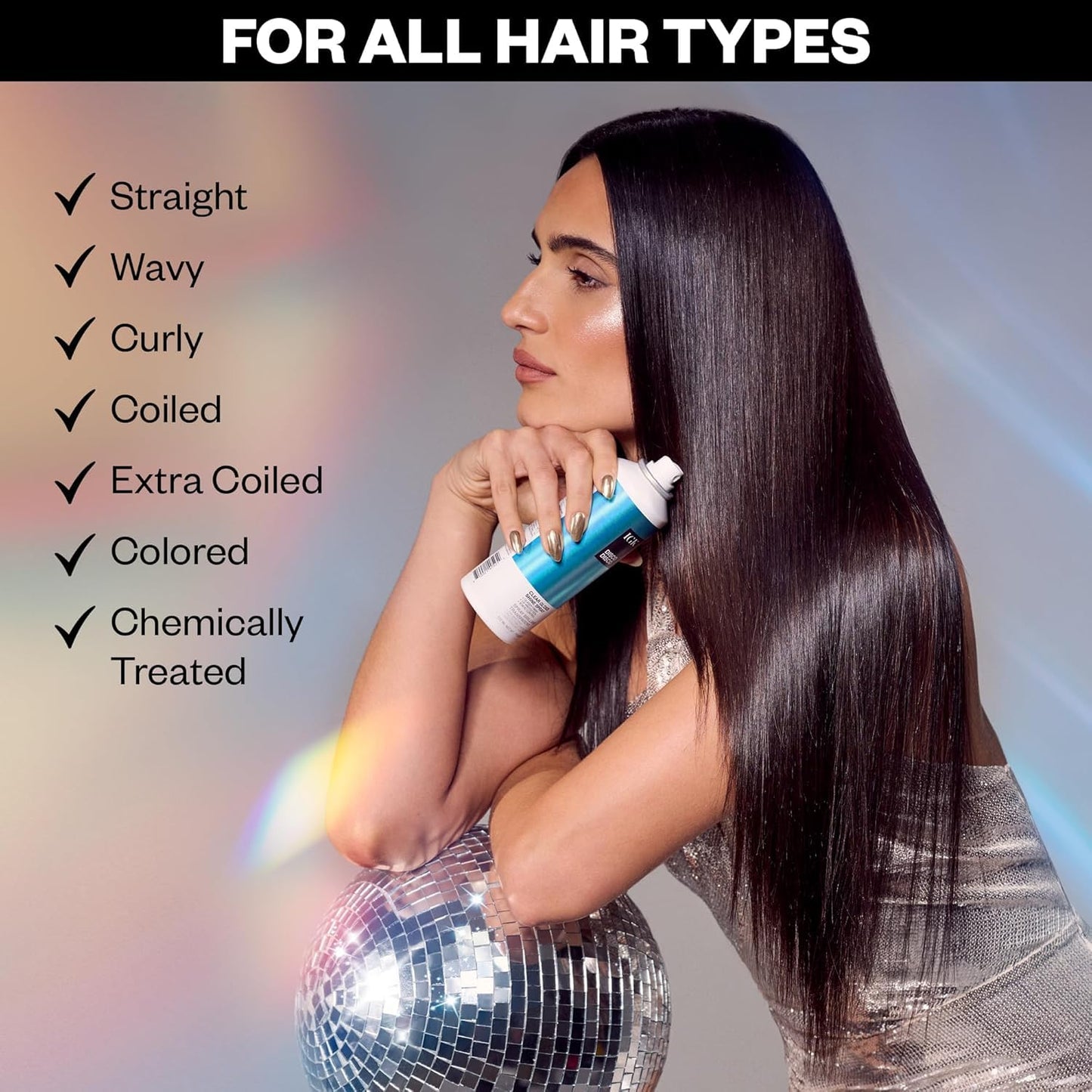 IGK Disco Disco Clear Gloss Hair Shine Spray | Full + Travel Size | Lightweight, High-Shine Finishing Hair Spray | 5.3 + 2.1 oz (Pack of 2)