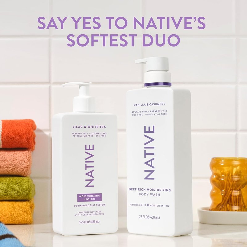 Hydrating Body Lotion - Naturally Derived Plant-Based Moisturizers for Men & Women | Restores Dry Skin, Lilac & White Tea, 16.5 fl oz