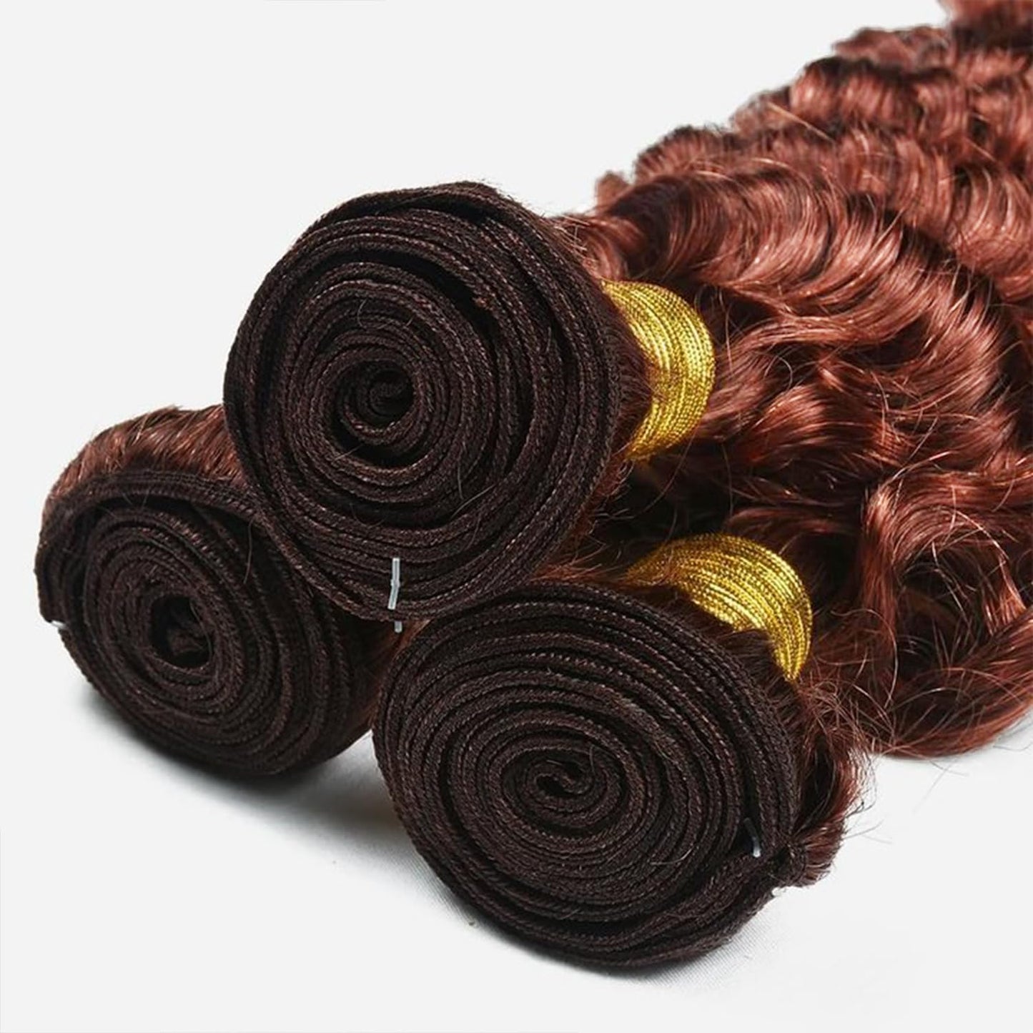 Ailabi Brazilian 33 Color Reddish Brown Human Hair Bundles 8 10 12 Inch Deep Wave Bundles Human Hair 11A Unprocessed Virgin Quick Weave Sewn In Hair for Black Women