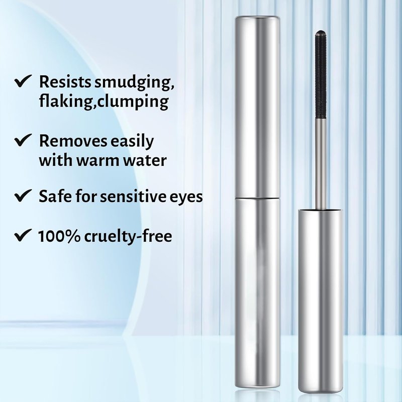 Black Curling Iron Mascara - Lash-Lifting & Volumizing, Smudge-Proof, Long-Lasting Eyelash Makeup | Perfect for Dramatic Lashes