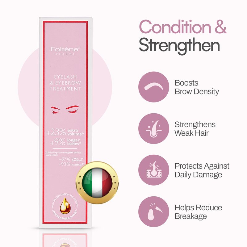 Foltene Eyelash & Eyebrow Treatment - Lash and Brow Serum with Applicator - Stimulate Growth for Thicker Longer Fuller Eyelashes & Eyebrows - Strengthening & Protective Effect - Nutrition Conditioner