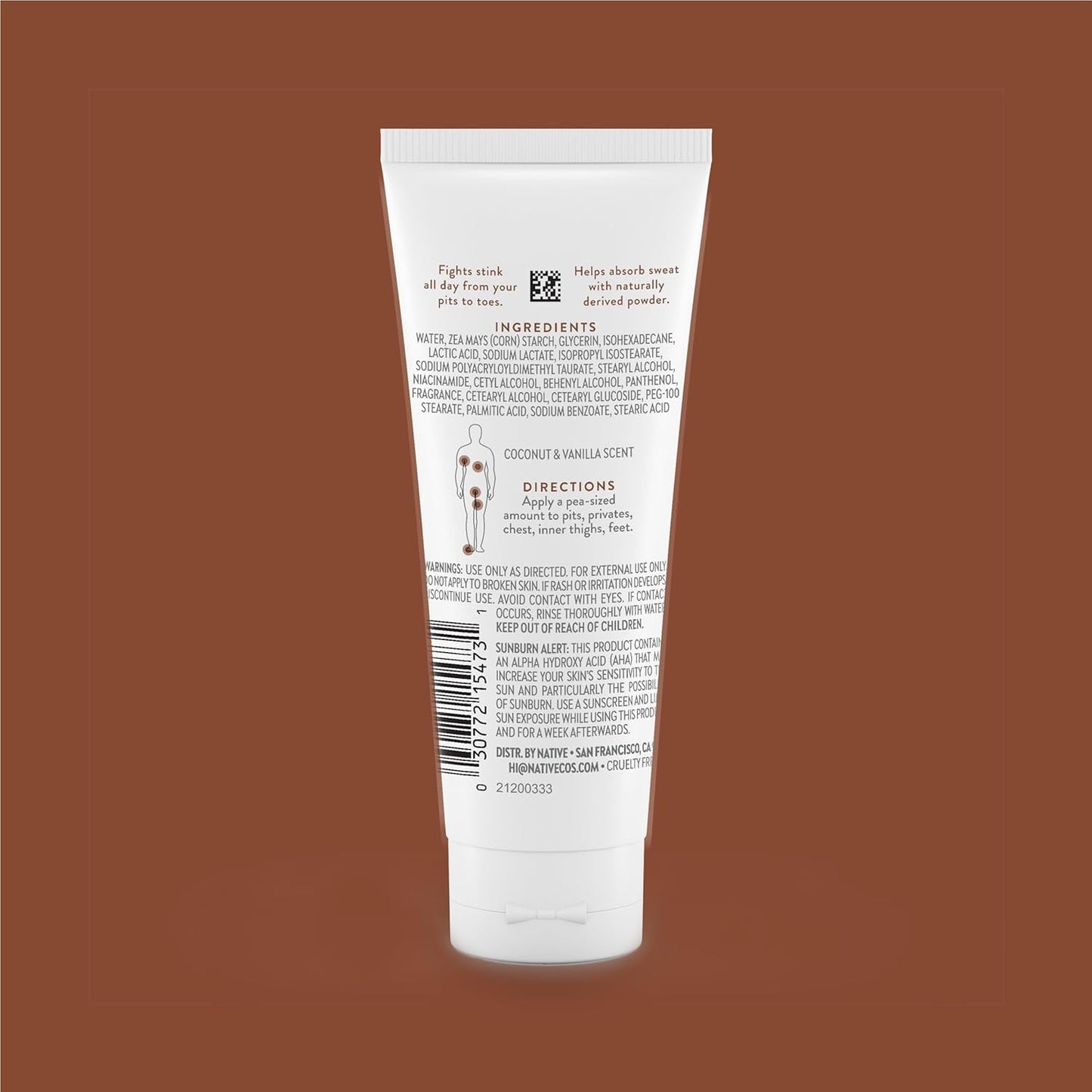 Native Whole Body Deodorant Cream - Aluminum-Free Coconut & Vanilla | 72-Hour Odor Protection with Shea Butter