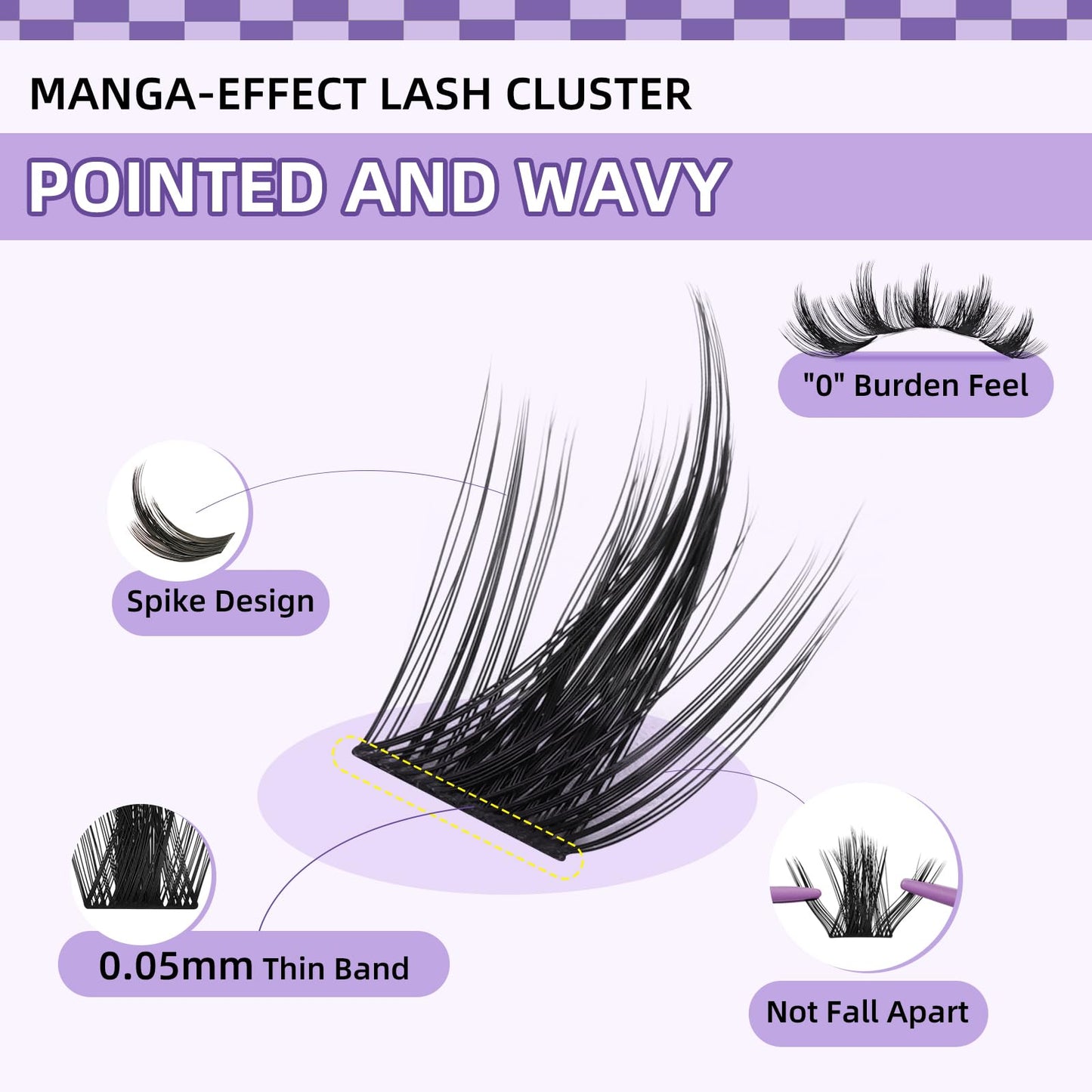 B&Q Manga Lash Clusters Kit DIY 8-18mm Reusable Eyelash Clusters Kit