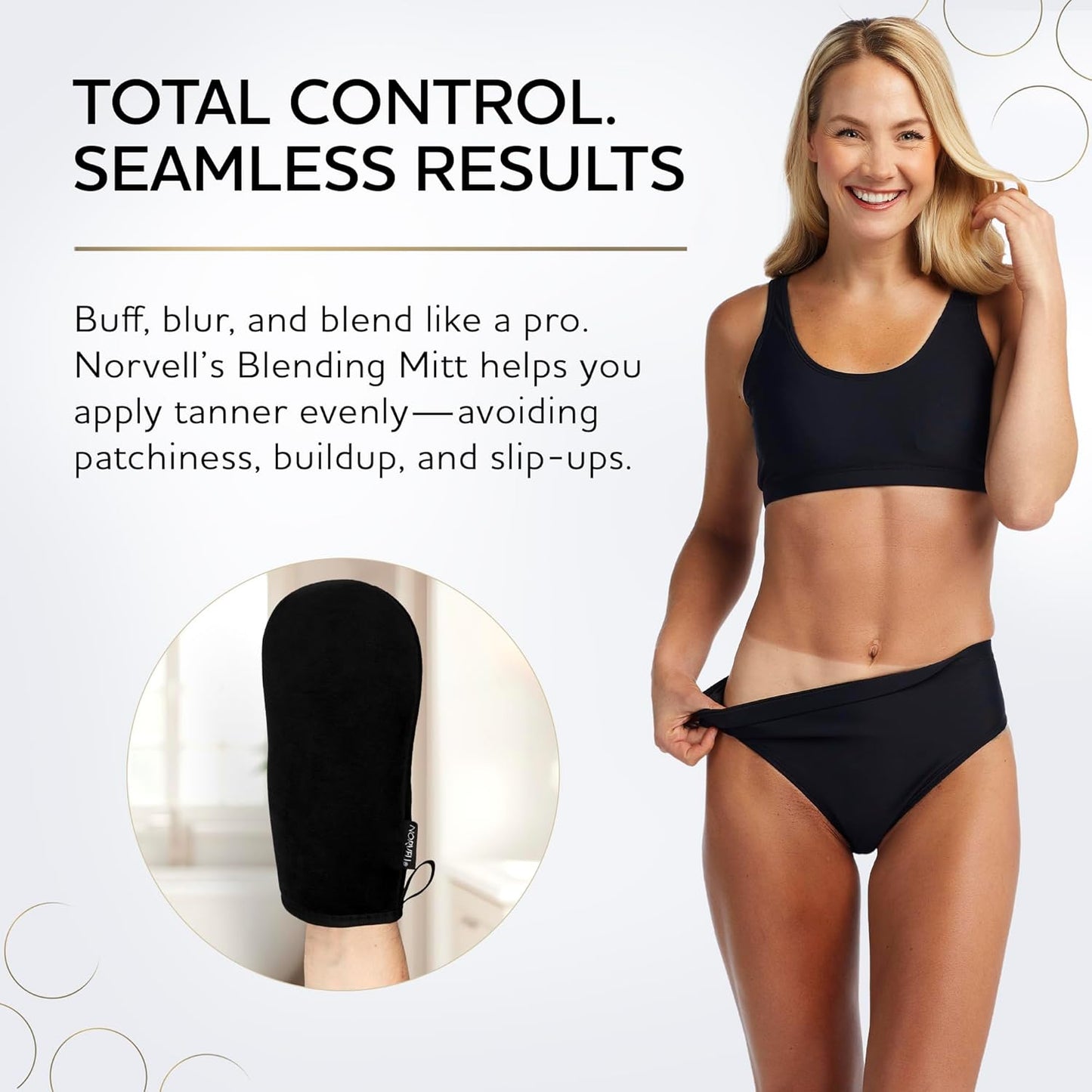 Norvell Self Tanner Applicator Mitt - Streak-Free Washable Blending Mitt for Smooth Sunless Tan | Reusable for Lotion & Mousse