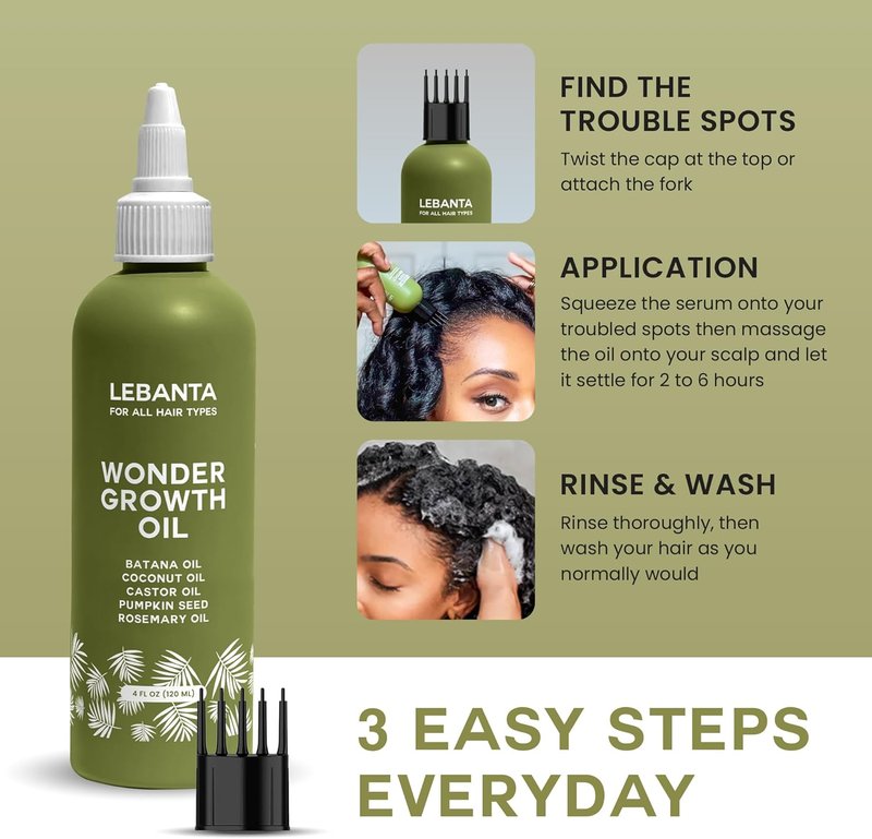 Lebanta Batana Oil for Hair Growth - 100% Pure Natural Blend with Organic Castor, Pumpkin Seed & Coconut Oil | Thicker, Stronger Hair (1 Pack)