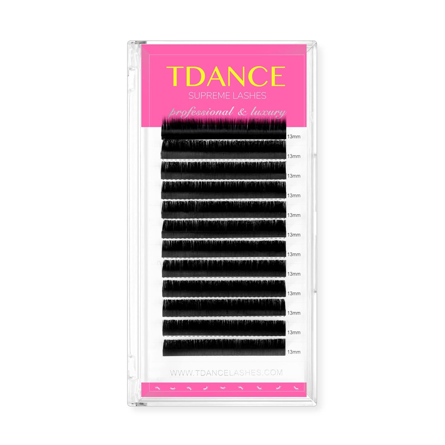 TDANCE Lash Extension Matte Black Eyelash Extension C CC D DD J B L Curl Volume & Classic Lash Extensions 0.03-0.18mm Thickness Professional Salon Use(0.03-DD,16 mm)