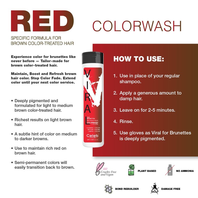 Color Depositing Shampoo - Vegan Hair Dye for Color Refreshing & Bond Rebuilding | Celeb Luxury