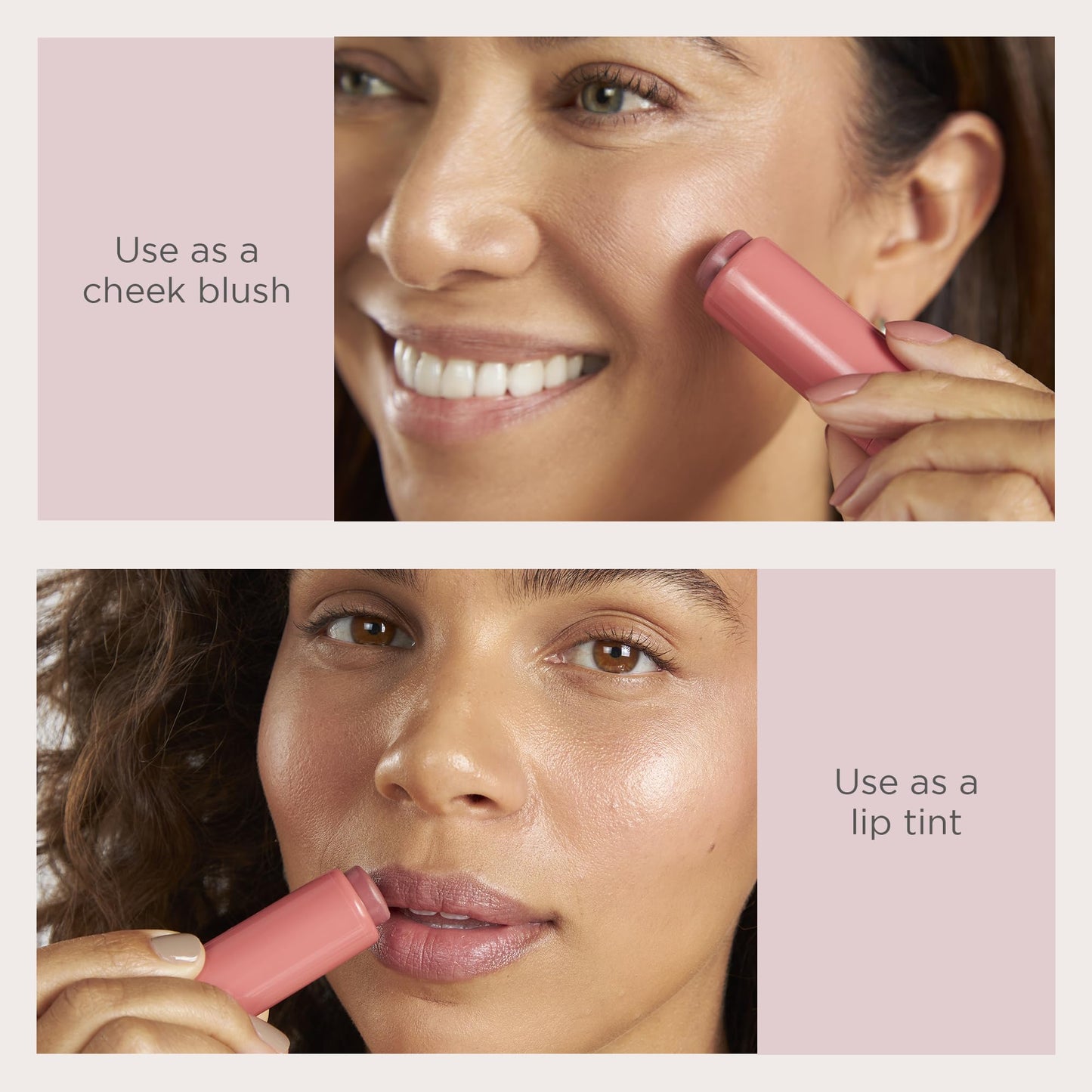 PÜR MINERALS Silky Tint Creamy Multitasking Blush Stick with Peptides, Sparkling Rose - Blush Stick with Natural, Healthy-Looking Glow & Ultra-Creamy Finish - Professional Makeup