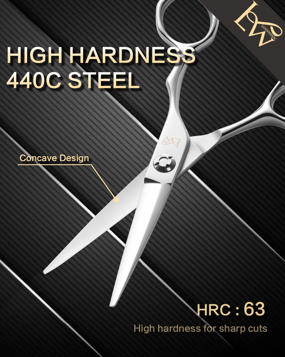 Lunwenksc Hair Cutting Scissors Professional,Undergoes Rigorous 238-Step Process,Professional Hair Scissors For Women & Men,7CR Steel,6 IN,1 Pack
