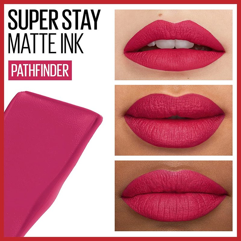 MAYBELLINE Super Stay Matte Ink Liquid Lipstick Pathfinder Berry Pink and Revolutionary Light Mauve Pink, 16H Wear, 1 Count Each