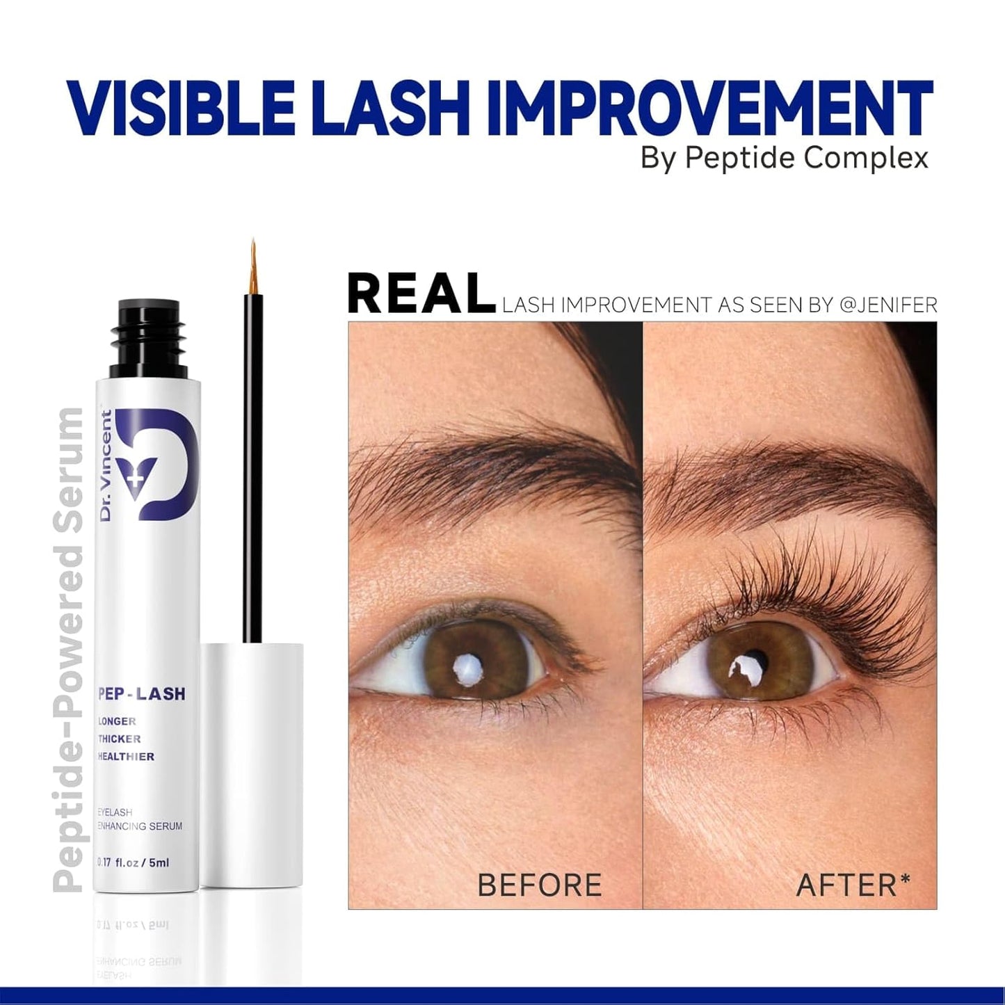 Eyelash Growth Serum - Advanced Peptide Formula for Fuller, Thicker Lashes | Vegan & Cruelty-Free (5mL)