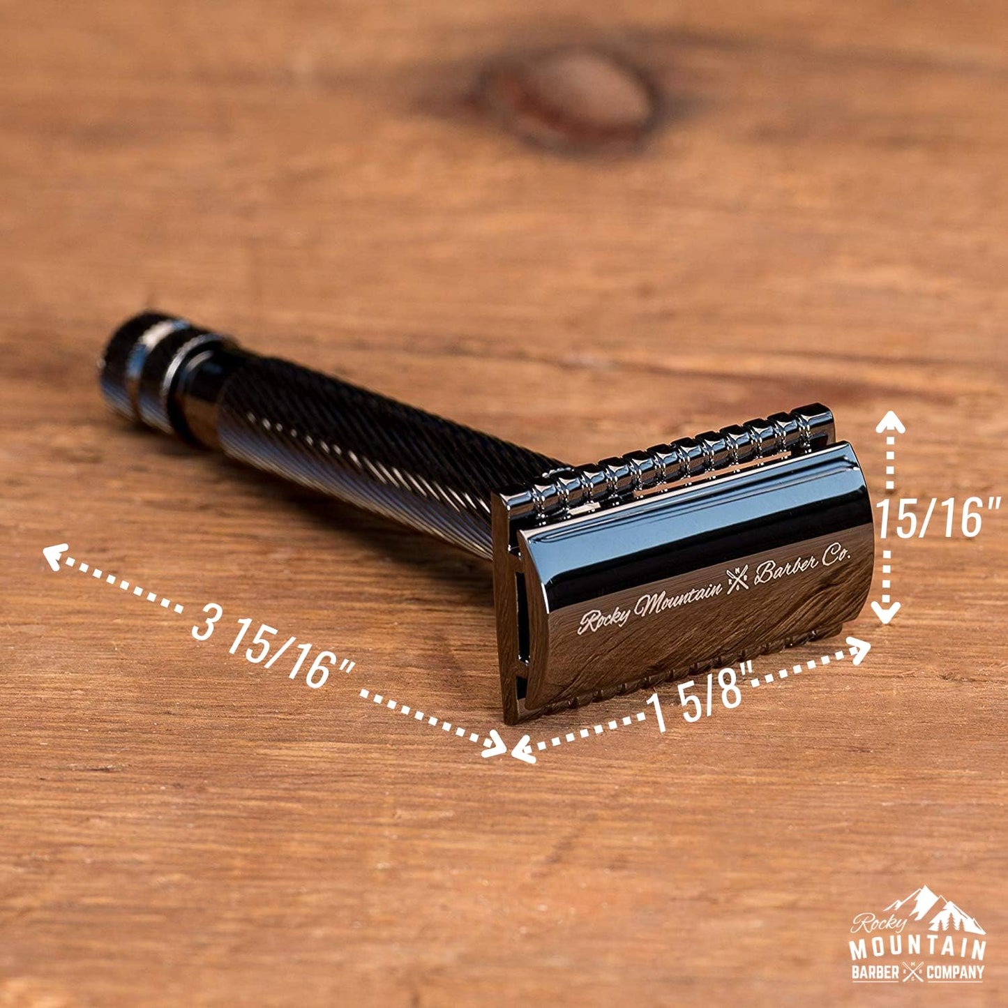 Men's Double Edge Safety Razor - Premium, Heavy Duty Safety Razor, 3 Piece Closed Comb Design For a Closer Shave - Made with Brass & Metal Finish by Rocky Mountain Barber Company