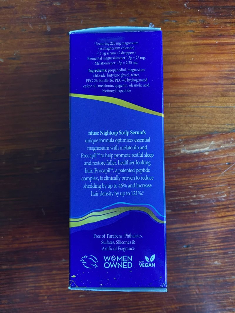 nfuse NightCap Hair Growth Serum with Melatonin, Magnesium, & Peptides, Nighttime Scalp Serum for Thinning Hair, Reduces Shedding & Supports Fuller, Thicker, Healthier Hair, Relaxation & Sleep Support
